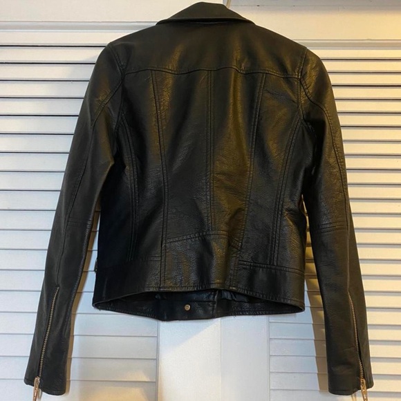 Blank NYC Life Changer Moto Faux Leather Jacket Black Rose Gold XL - Picture 4 of 14